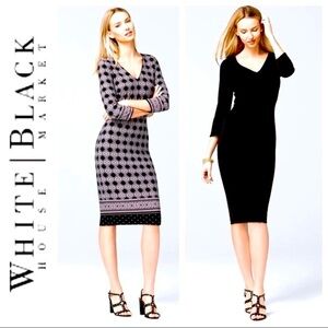 NWT White House Black Market Reversible Print Dress